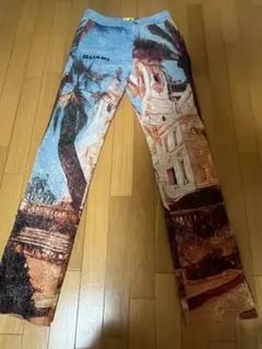GUAPI アートプリント ジョガーパンツ 30 フレアパンツ