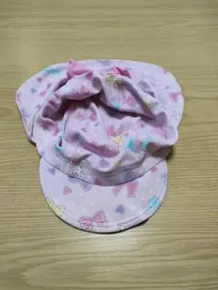 キッズ用水泳帽 ピンク リボン柄 Sサイズ　頭囲46〜50cm