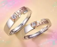 e66☆2個セット 指輪☆お洒落★リング★love ペアリング 男女兼用 N13