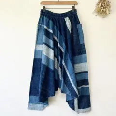 うさとの服 usaato インディゴパッチワーク ムササビパンツ 藍染 リネン 2025年最新】うさとの服 usaato 藍染の人気アイテム - メルカリ