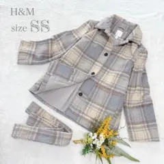 【エイチアンドエム】H&M チェック柄コート 大人かわいい 春ジャケット XS