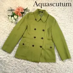 アクアスキュータム ピーコート カシミヤ混 ダブレスト 軽量 5F