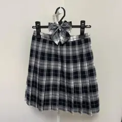 イーストボーイ チェック柄プリーツスカート＆リボンセット