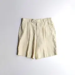 90s PERRY ELLIS ペリーエリス ツータックリネンスラックスショーツ