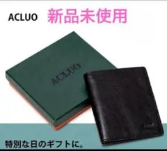 【新品未使用】財布 コンパクト 2つ折り 革 ブラック 黒 男性 男の子
