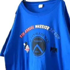 9TH ANNUAL WARRIOR Tシャツ L ブルー 青 古着