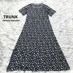 トランク ヒロココシノTRUNK ロングワンピース 星 月 総柄 半袖 M