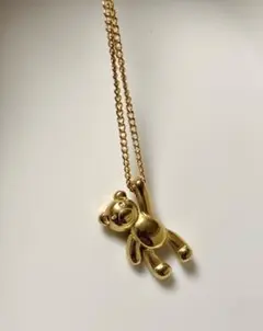 ゴールド ぶら下がり熊 【大人気】 ネックレス サージカルステン ベアーbear