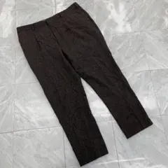 ウール混 スラックスパンツ チャコールグレー ワイドフィット 105サイズ