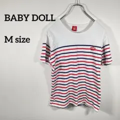 BABY DOLL ストライプ 半袖Tシャツ Mサイズa276②