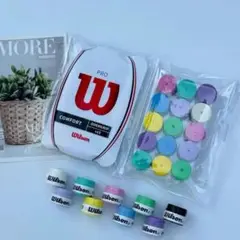 Wilson テニスラケット用グリップテープ 　通気孔付き　多色