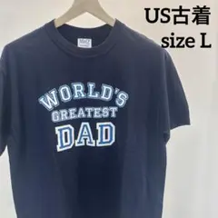 US古着 半袖Tシャツ ネイビー アメリカ古着 M&O Lサイズ