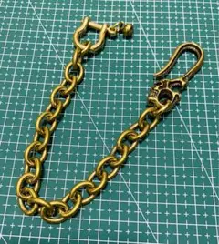 真鍮 燻し 丸小判 11㎜ ウォレットチェーン ヴィンテージ ゴールド