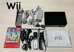【2人用】任天堂 Wii ブラック リモコン2個 ヌンチャク2個 ソフト付き