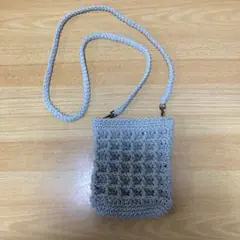 ポシェット　ショルダーバッグ　ワッフル　ハンドメイド