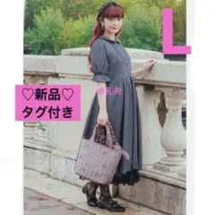 青木美沙子 二ナス しまむら 半袖ワンピースL ストライプフレアワンピース 新品
