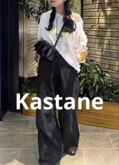 Kastane オフショルピグメントロゴTEE ホワイト　セール　ゆるダボ　新品