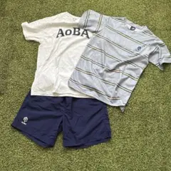 AOBAシャツとショートパンツセット Lサイズ 中古品ご理解ください