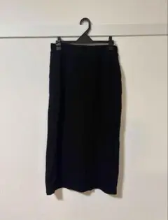 リブ編み黒タイトスカート UNIQLO 黒 スカート