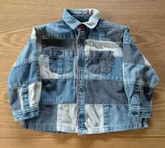 WASK☆ワスク　デニム パッチワークシャツ 95　ビンテージ　bebe