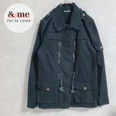 美品　ミスアルテミス　ミリタリージャケット　フリンジ　比翼ボタン　コットン　M