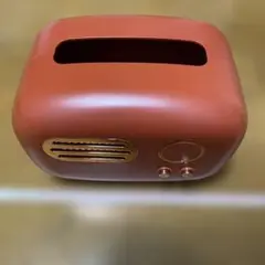 レトロ 赤 ティッシュボックス ゴールドアクセント