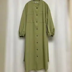 JOHN BULL オリーブグリーン ボタン付きシャツワンピース