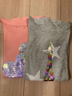 GAP長袖Tシャツ2枚組130cm ピンク &グレー