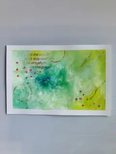 抽象画　コラージュ　アート　原画　ポストカードサイズ