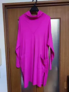 bi:eks ビーエクス ポケット付きピンク長袖ワンピース美品
