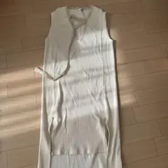 Link ノースリーブ ロングワンピース クリーム色