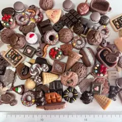 30個 チョコパーツ デコパーツ ミニチュア カボション ハンドメイド