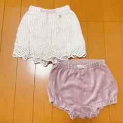 petit main 女の子用ショートパンツ 2点セット