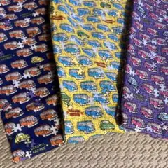 割安☆1m×3枚(3色)セット☆レア☆レトレポップなバス柄 Wガーゼ