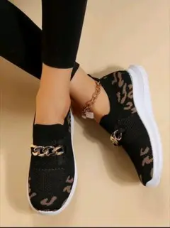 レオパード柄メッシュスニーカー