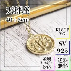 A820【純銀製⭐︎】18KGP コインネックレス 天秤座 2way 上品