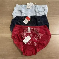 トリンプ　ショーツ　パンツ　新品　3枚セット　赤色　紺色　水色　花柄