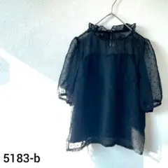 【グレイル】シースルーブラウス ドット柄 シフォン ブラック