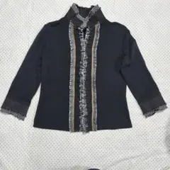 esseNtieL シャツ 九分袖 フリル付き 黒 M