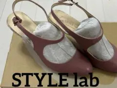 【美品】STYLE lab バックストラップ　レザーヒール　23.0
