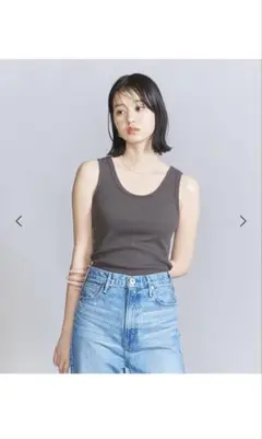 beauty&youth コットンブレンドテレコタンクトップ