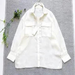 【タグ付き未使用品】スピックアンドスパン　シアーオーガンジーシャツ　2023SS