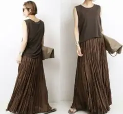 ZARA 完売品　サテンプリーツスカート　ブラウン　S 新品　タグ付き