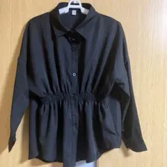 ブラック長袖シャツ ウエストゴム入り