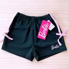 Barbie バービー リボン ショートパンツ ブラック ピンク90cm