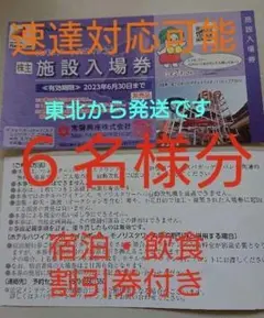 n6月【オマケ4まい】常磐興産株主優待券スパリゾートハワイアンズ入場券6枚など