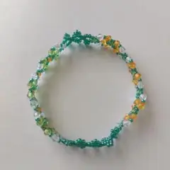 ハンドメイド　ビーズ編み　ブレスレット