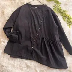 cloudnine クラウドナイン　黒 シャツ アシンメトリー