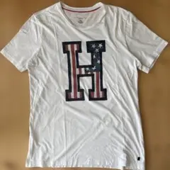 TOMMY HILFIGER M Tシャツ アメリカ国旗風プリント