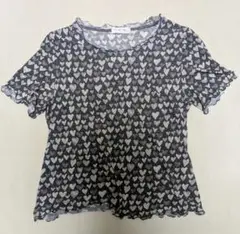 [一部破れあり] ハート柄シャツ　Mサイズ　日本製